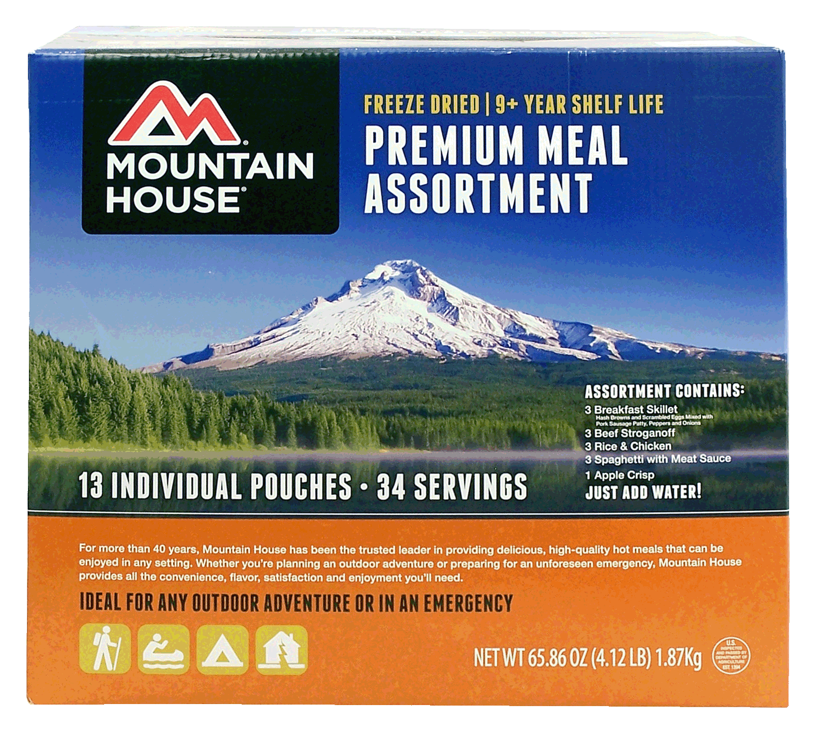 Mountain House  meal assortment, freeze dried 9 plus year shelf life, 34-servings Full-Size Picture